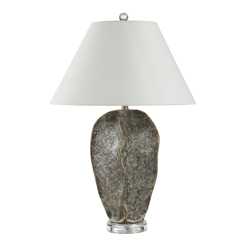 Poppi table lamp by Renwil, resin base, dark green finish