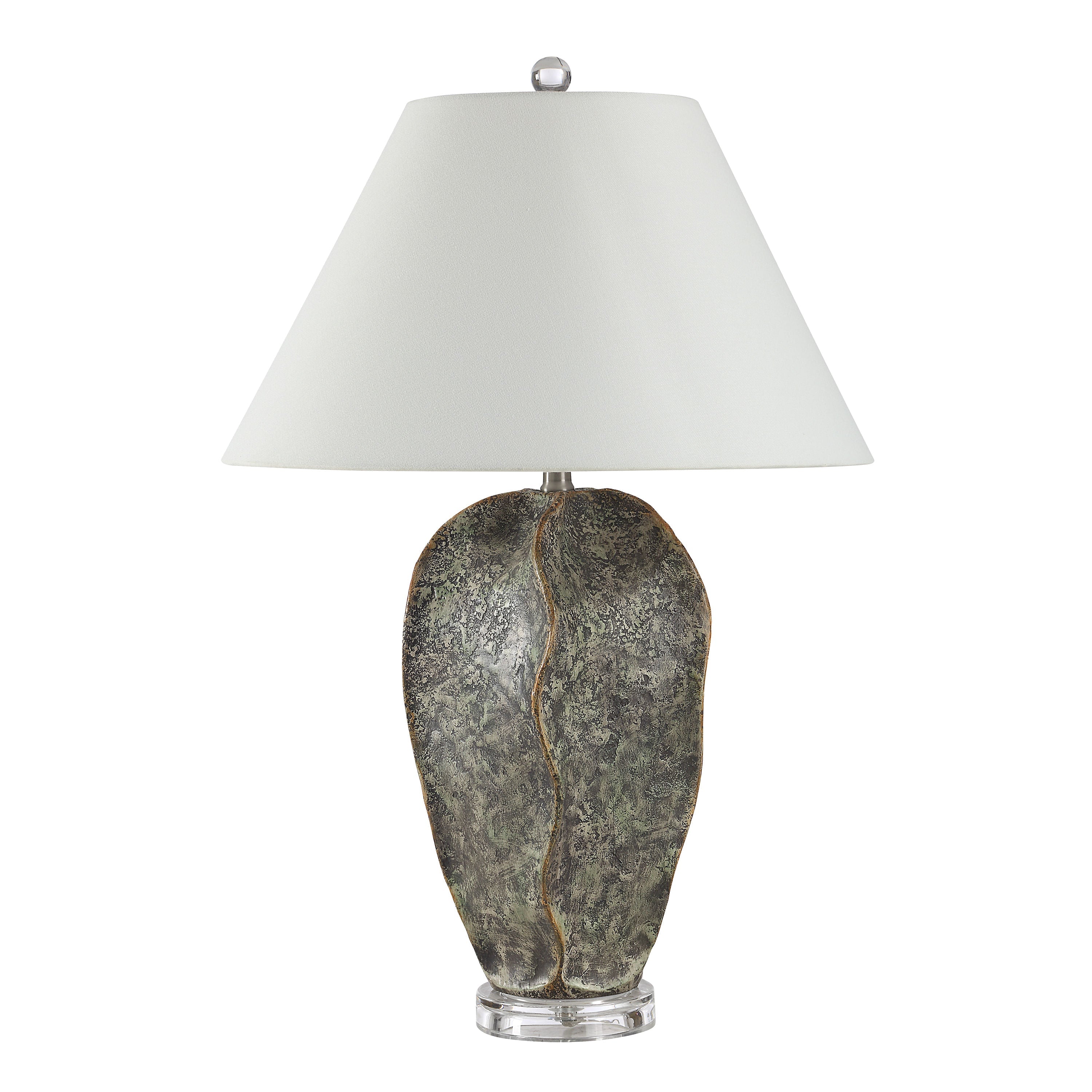 Poppi table lamp by Renwil, resin base, dark green finish