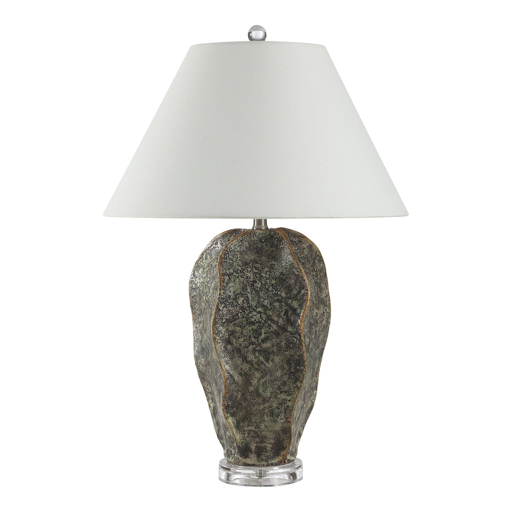 Poppi table lamp by Renwil, resin base, dark green finish