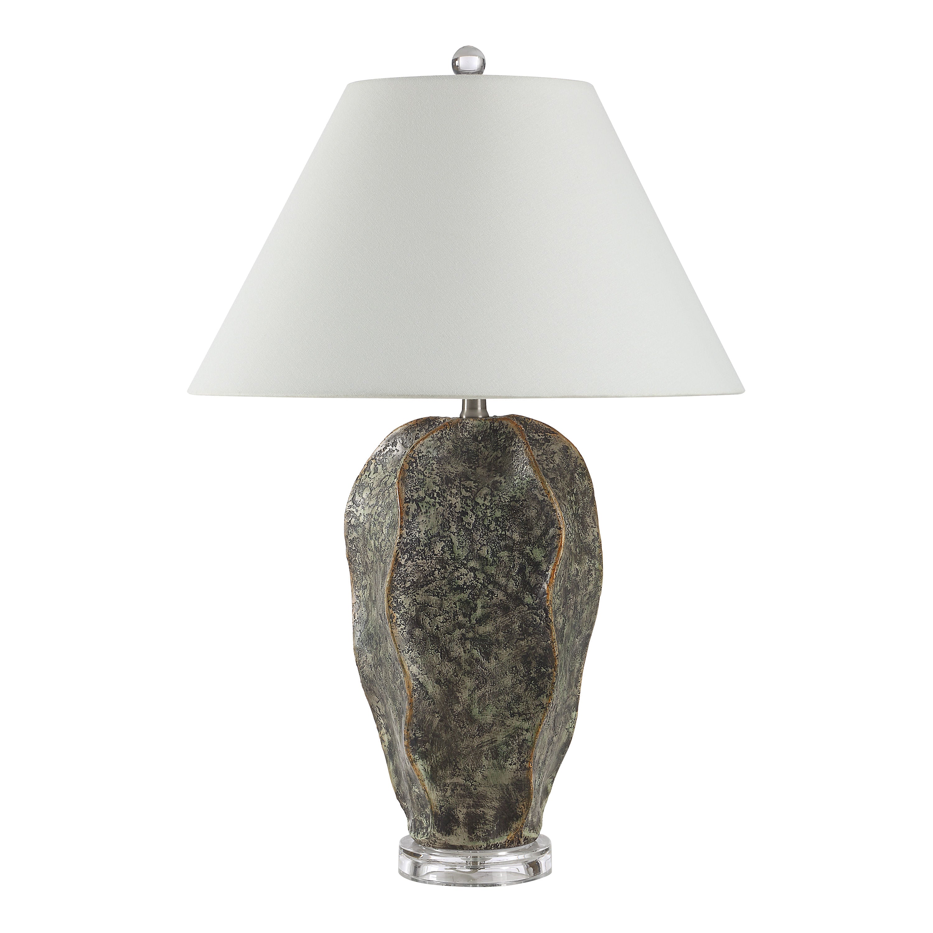 Poppi table lamp by Renwil, resin base, dark green finish