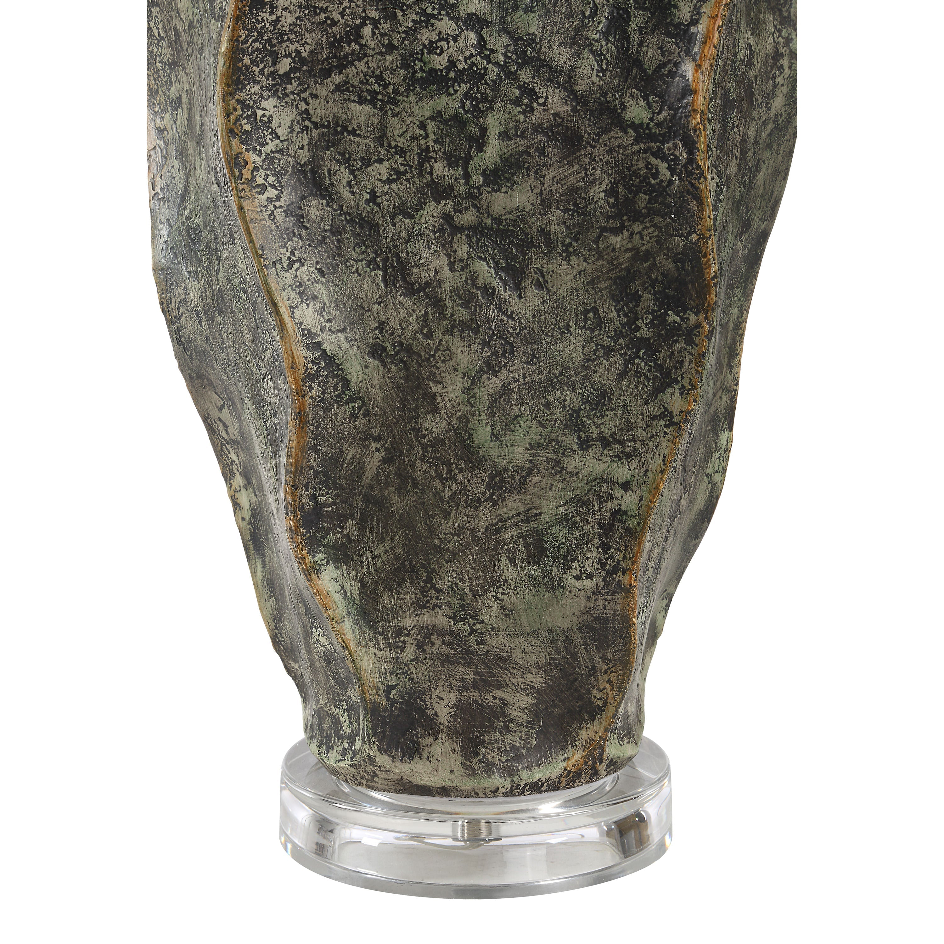 Poppi table lamp by Renwil, resin base, dark green finish