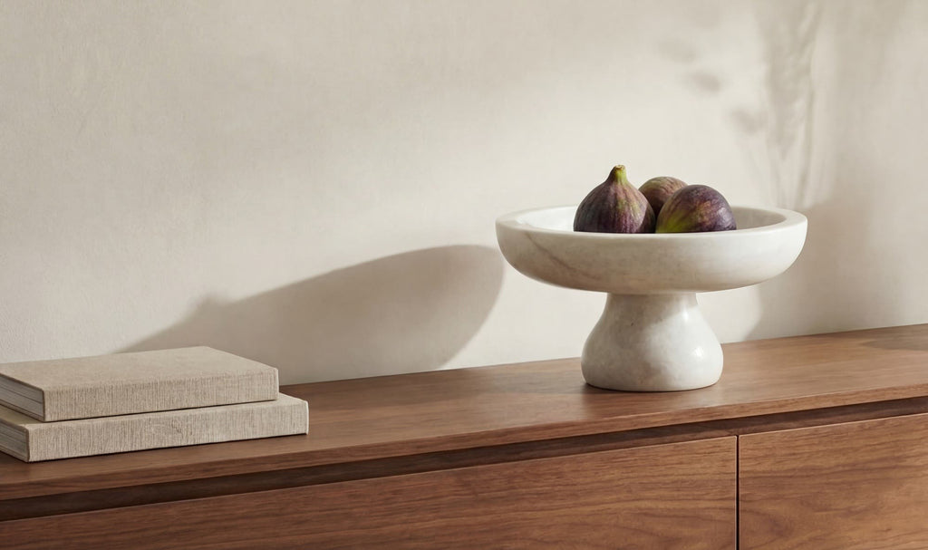 White Marble Palermo Pedestal Bowl