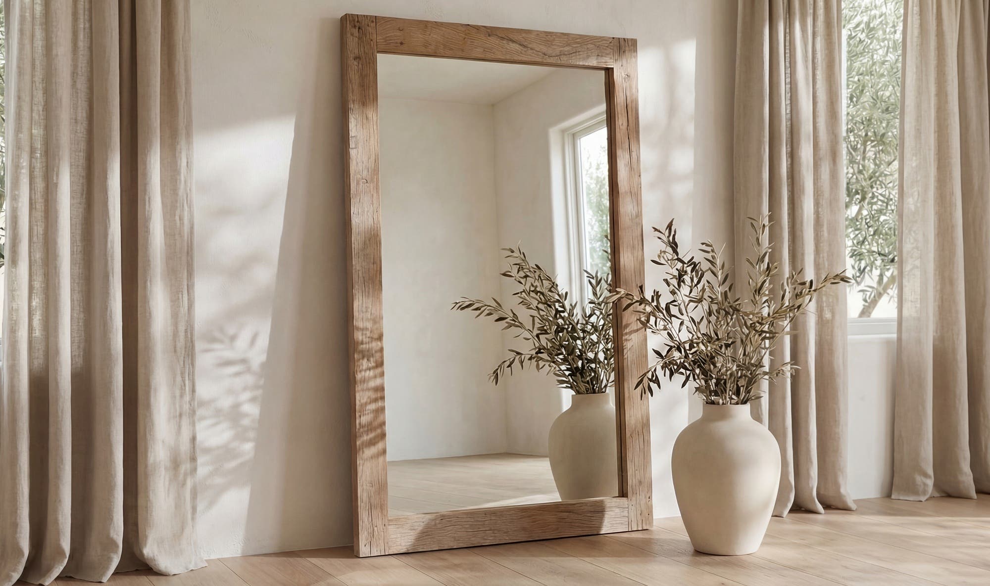 Reclaimed Wood Orchard Floor Mirror