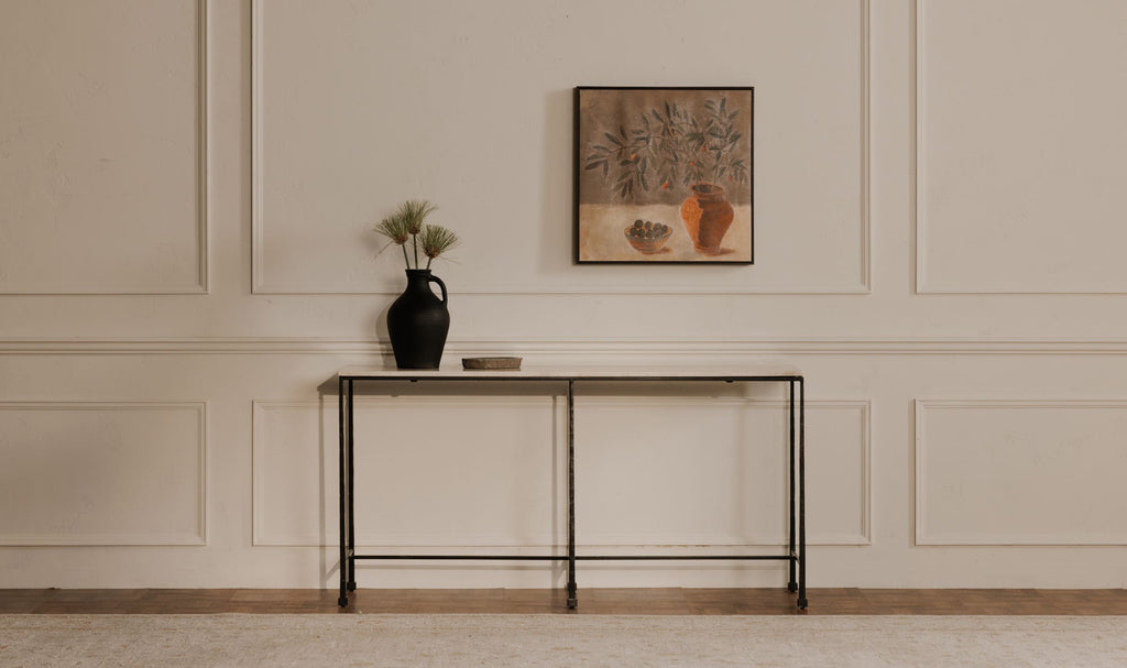 Botticino Marble River Console Table