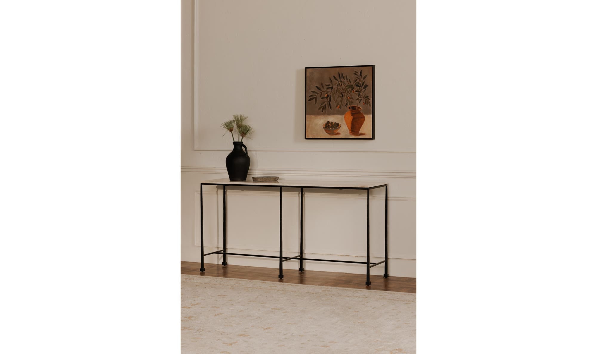 Botticino Marble River Console Table