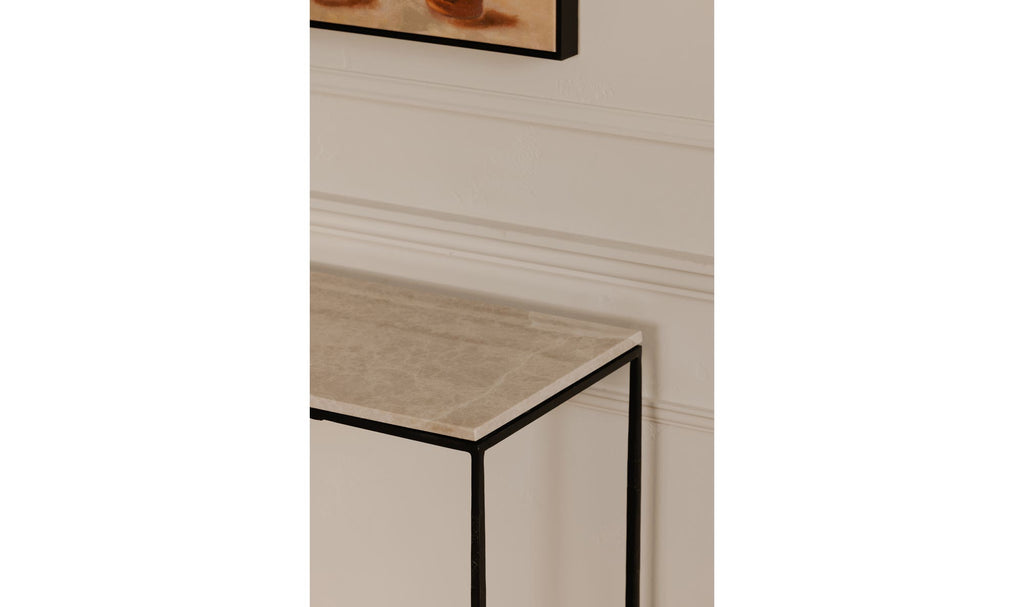 Botticino Marble River Console Table