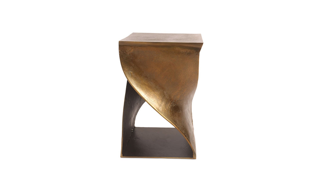 Twist Accent Table Brass Antique
