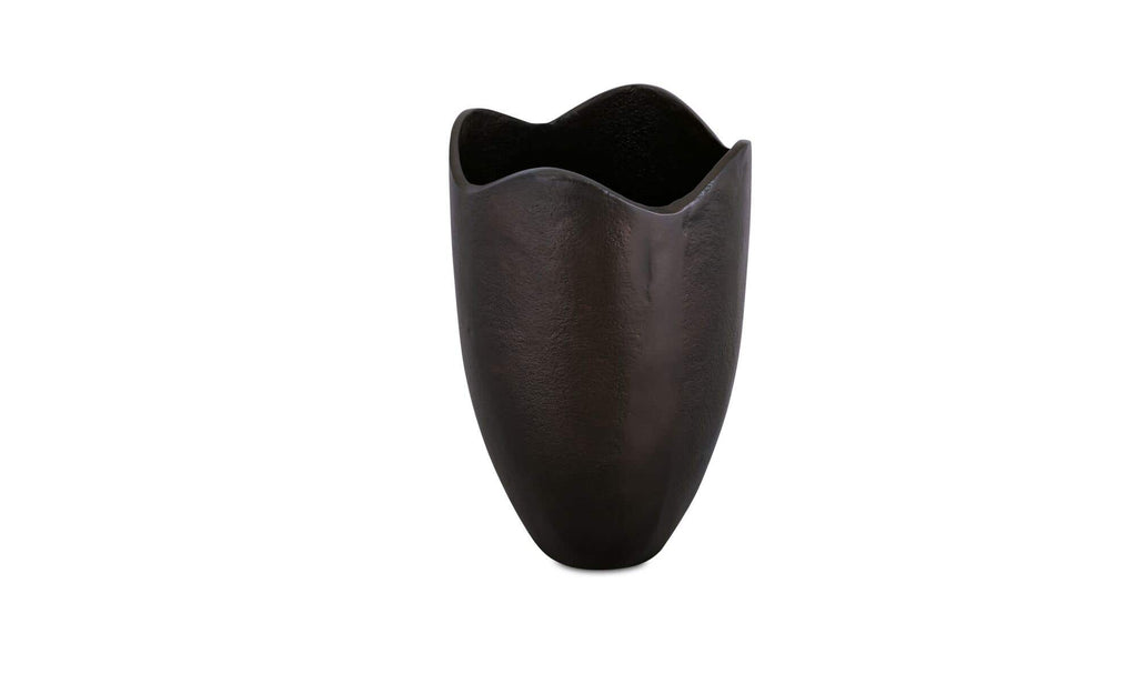 Cast Aluminum Athena Vase Blackened Bronze