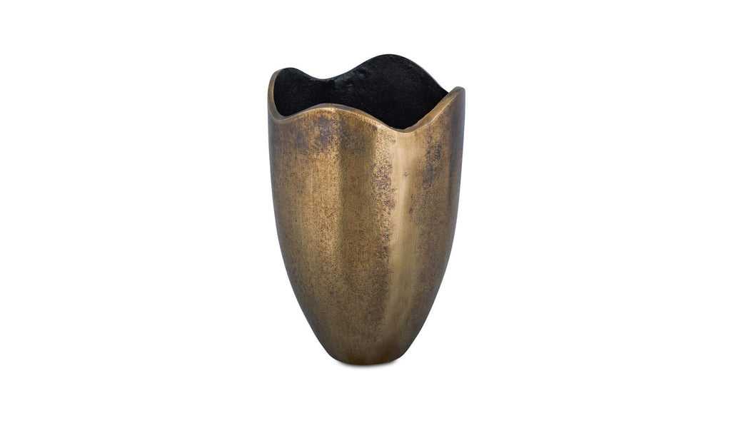 Cast Aluminum Athena Vase Antique Brass