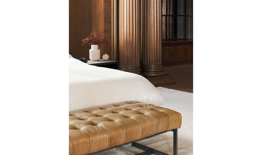 Leather Wyatt Bench, Tan