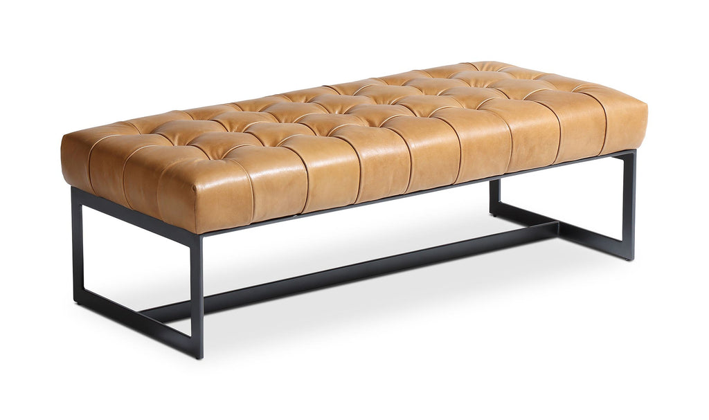 Leather Wyatt Bench, Tan