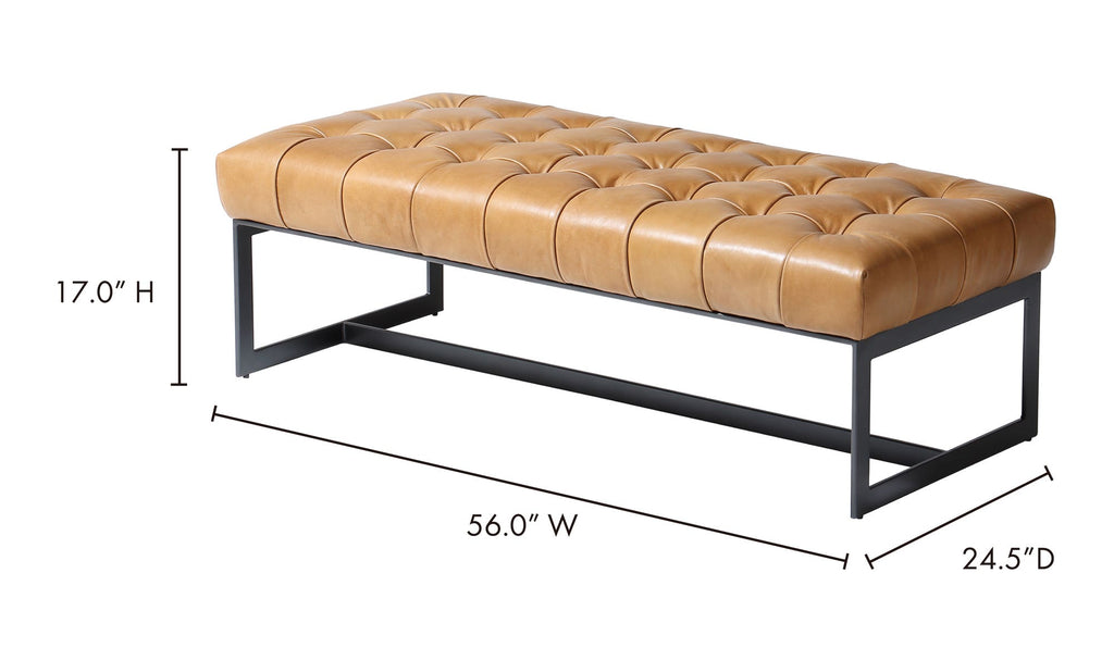 Leather Wyatt Bench, Tan
