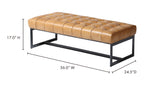 Leather Wyatt Bench, Tan
