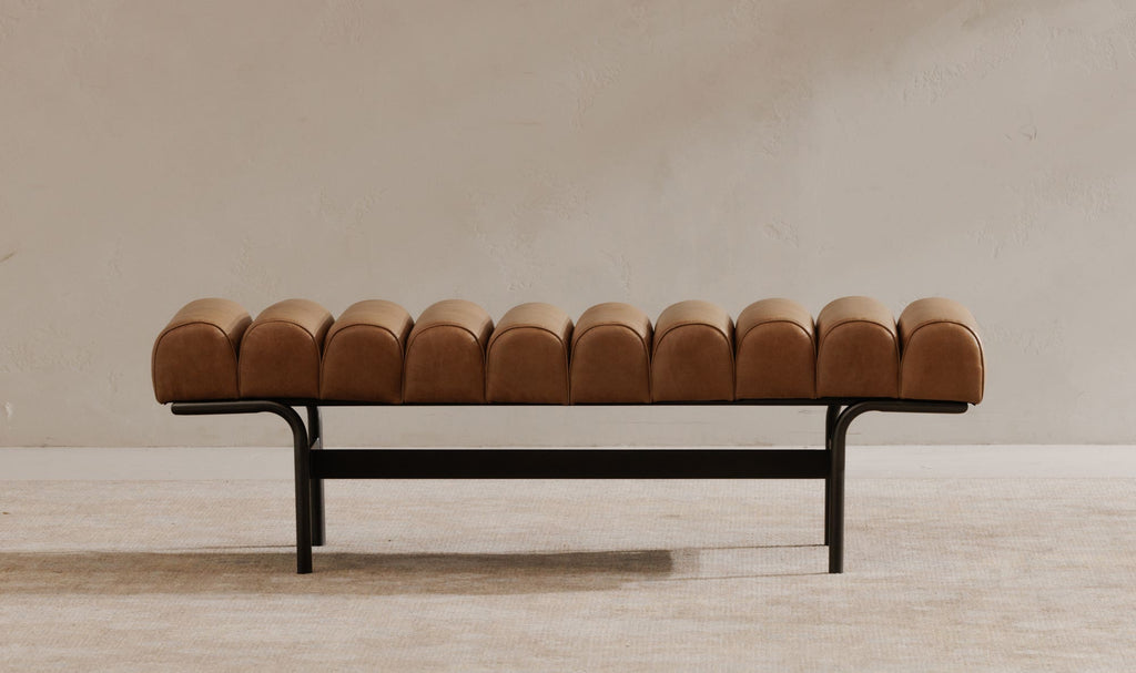 Upholstered Harrison Bench, Tan