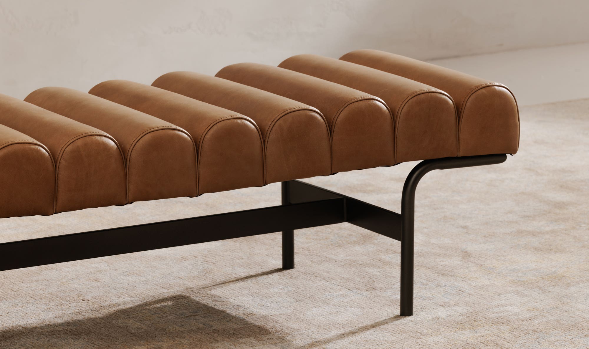 Upholstered Harrison Bench, Tan