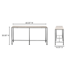 River console table by Moe's Home Collection, Botticino marble top, warm beige gold veining