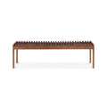 Rohe bench by Moe's Home Collection, solid walnut, rail-and-leg silhouette