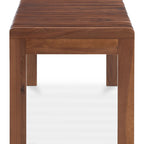 Rohe bench by Moe's Home Collection, solid walnut, rail-and-leg silhouette