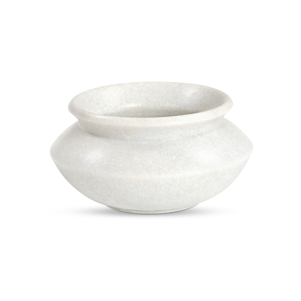 Romano vessel by Moe's Home Collection, Rajnagar white marble, wide-shouldered