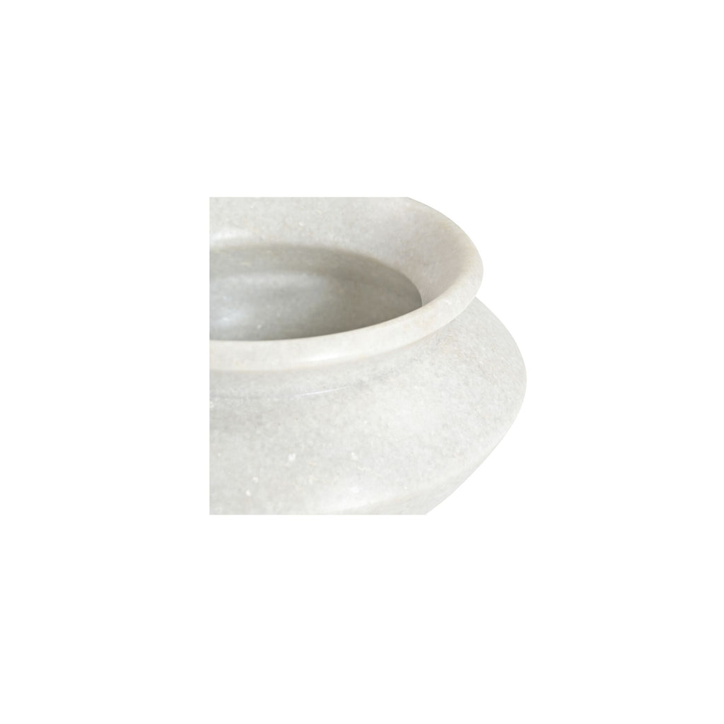 Romano vessel by Moe's Home Collection, Rajnagar white marble, wide-shouldered