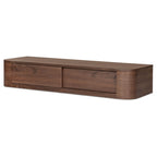 Round Off floating console table by Moe's Home Collection, solid wood, walnut finish