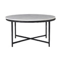 Rowena coffee table by Renwil, banswara marble, cast aluminum base