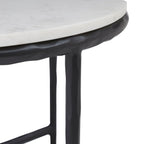 Rowena coffee table by Renwil, banswara marble, cast aluminum base