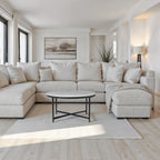 Rowena coffee table by Renwil, banswara marble, cast aluminum base