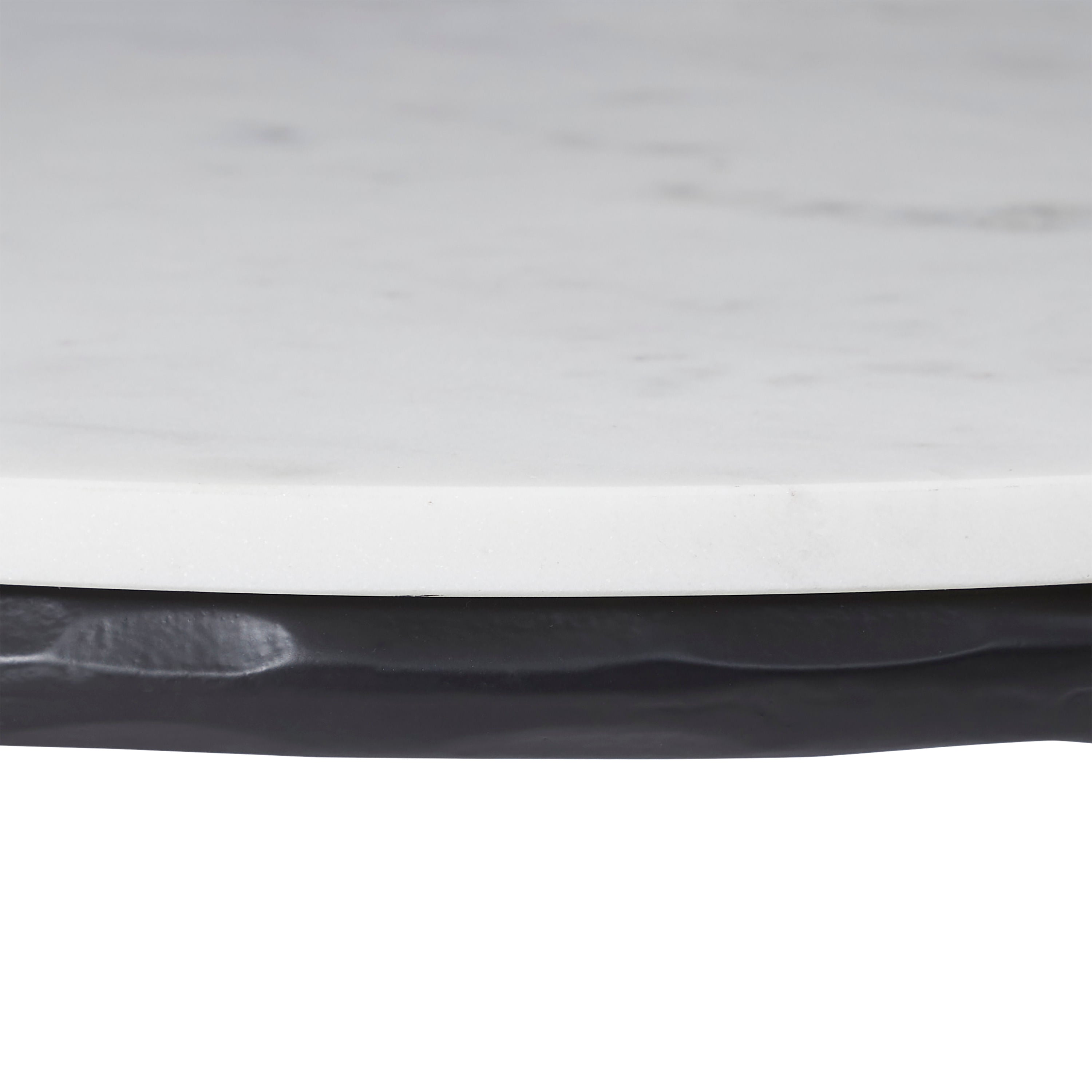 Rowena coffee table by Renwil, banswara marble, cast aluminum base