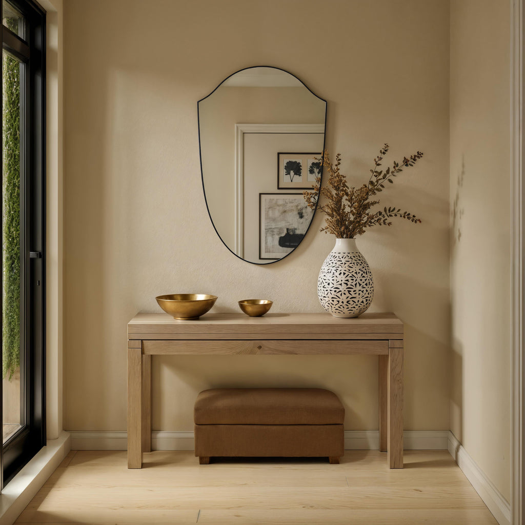 Ryker wall mirror by Renwil, iron, matte black finish