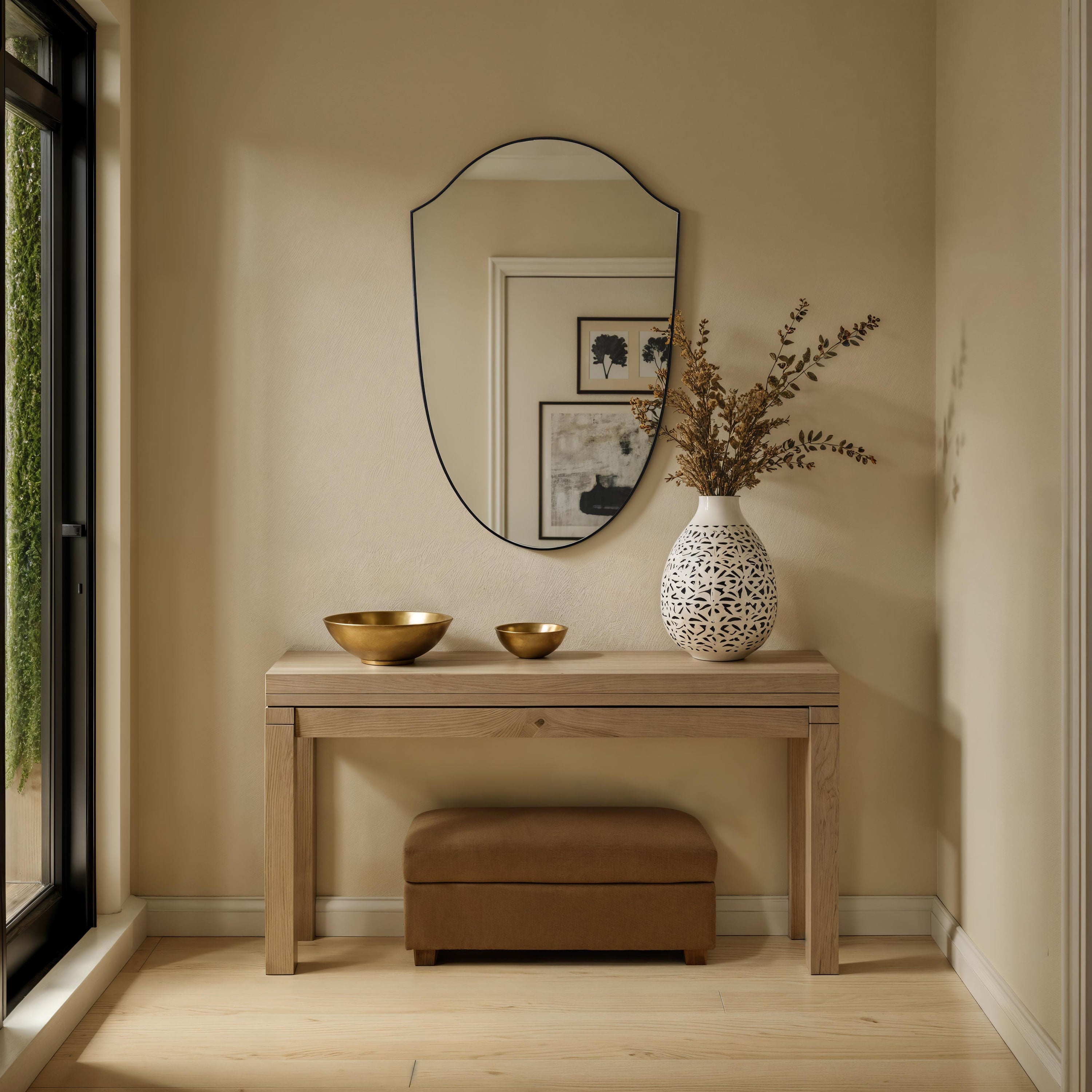 Ryker wall mirror by Renwil, iron, matte black finish