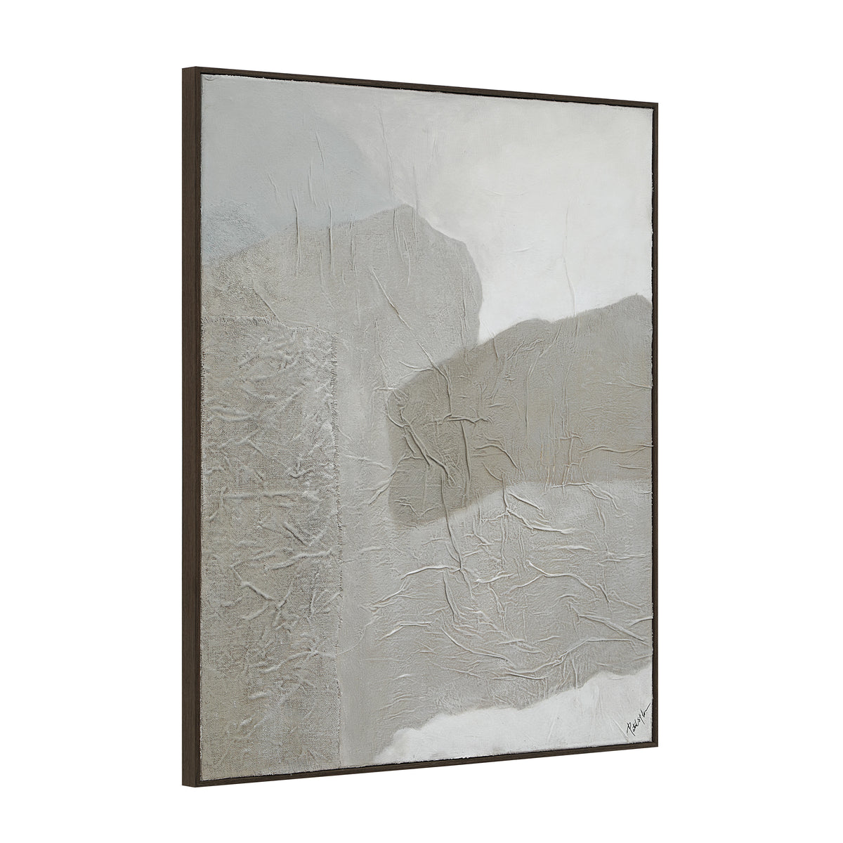 Sesamo wall art by Renwil, cotton canvas, black oak frame