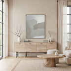 Sesamo wall art by Renwil, cotton canvas, black oak frame