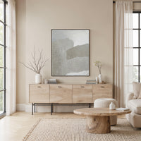 Sesamo wall art by Renwil, cotton canvas, black oak frame