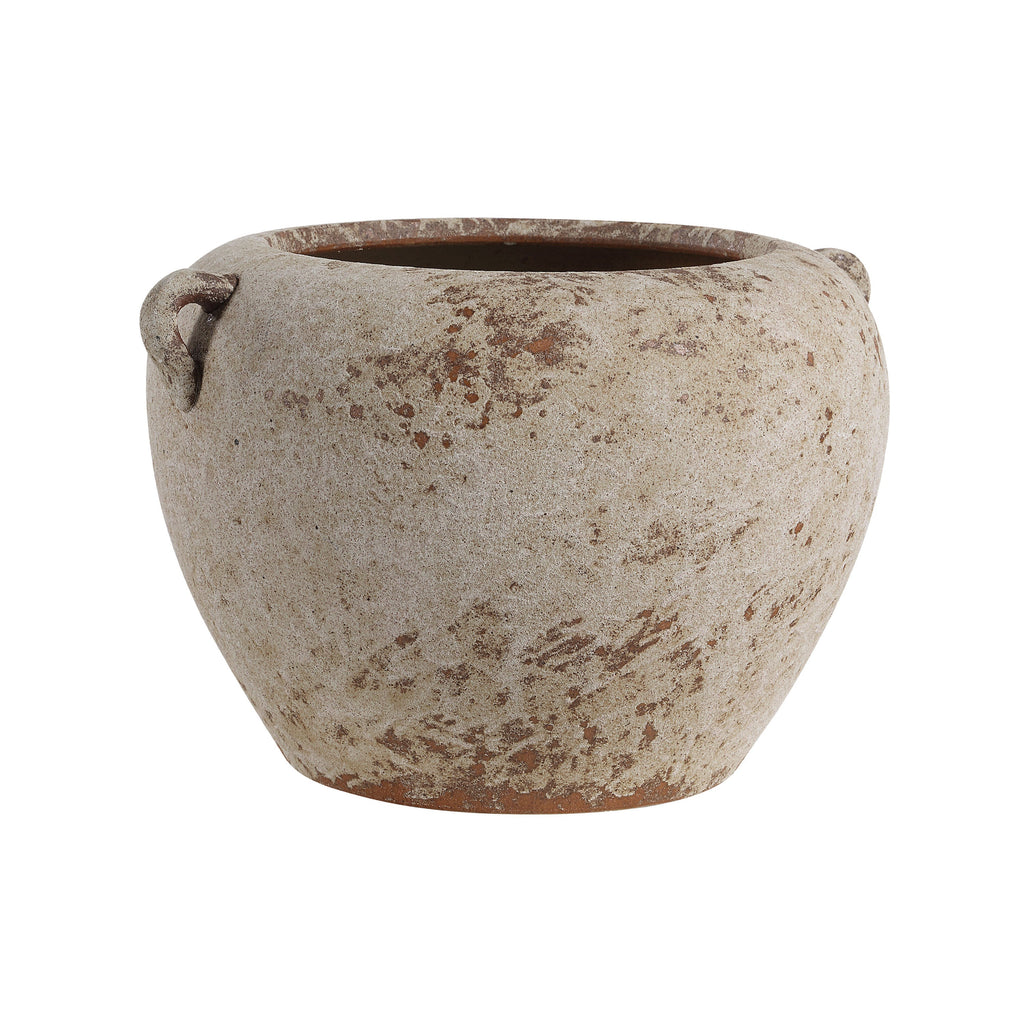 Severn vase by Renwil, terracotta, antique beige, hand-finished