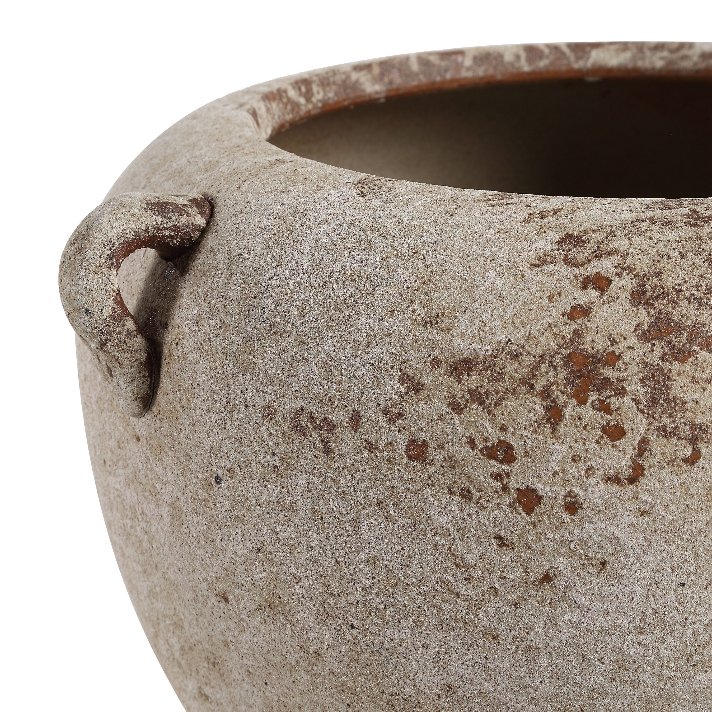 Severn vase by Renwil, terracotta, antique beige, hand-finished