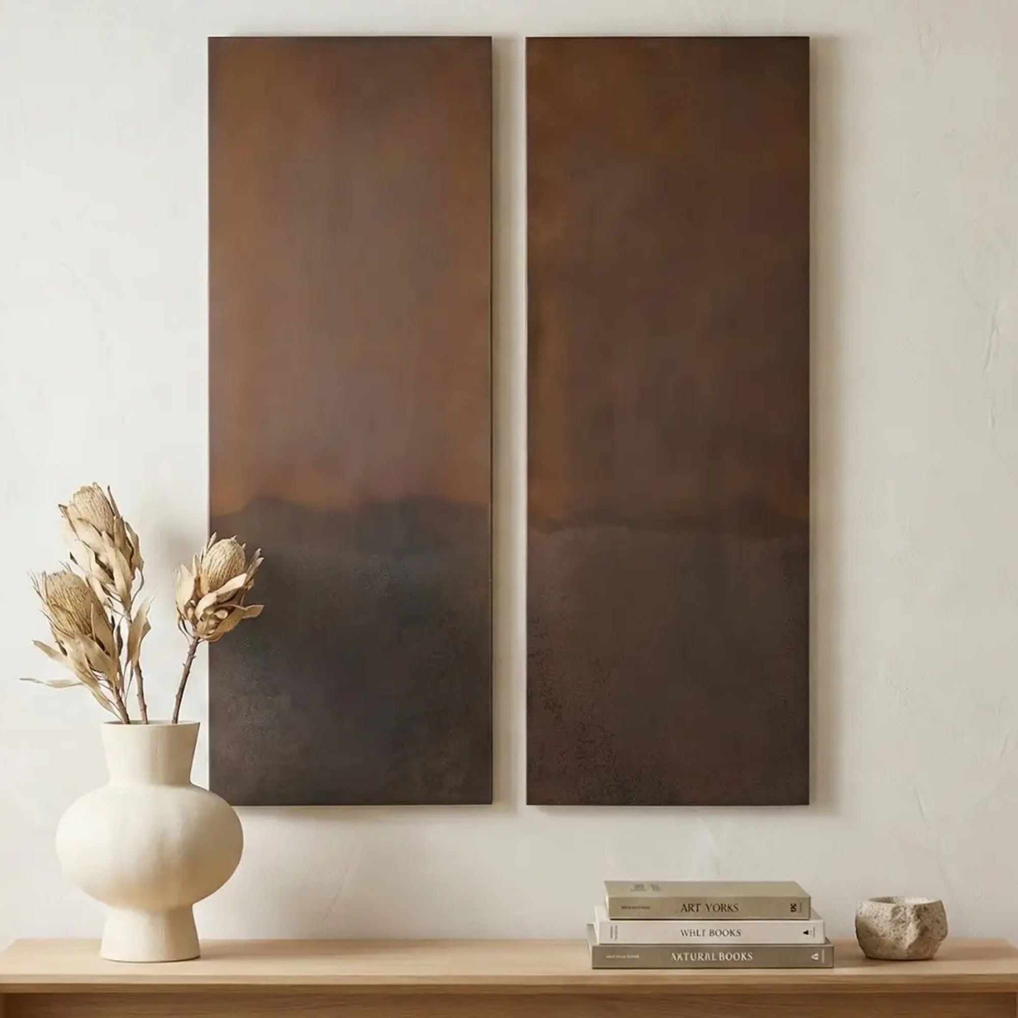 Smith wall decor set of 2 by Moe's Home Collection, iron, aged bronze relief finish