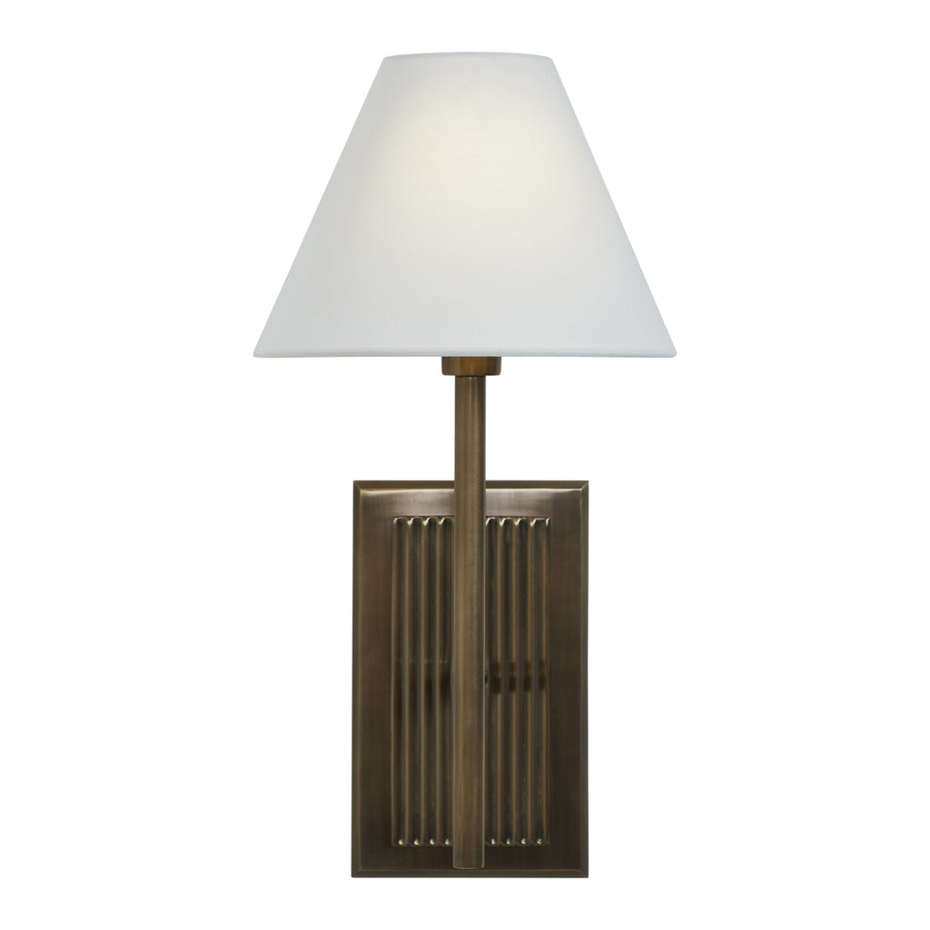 Solaria wall sconce by Renwil, iron, dark antique brushed brass finish