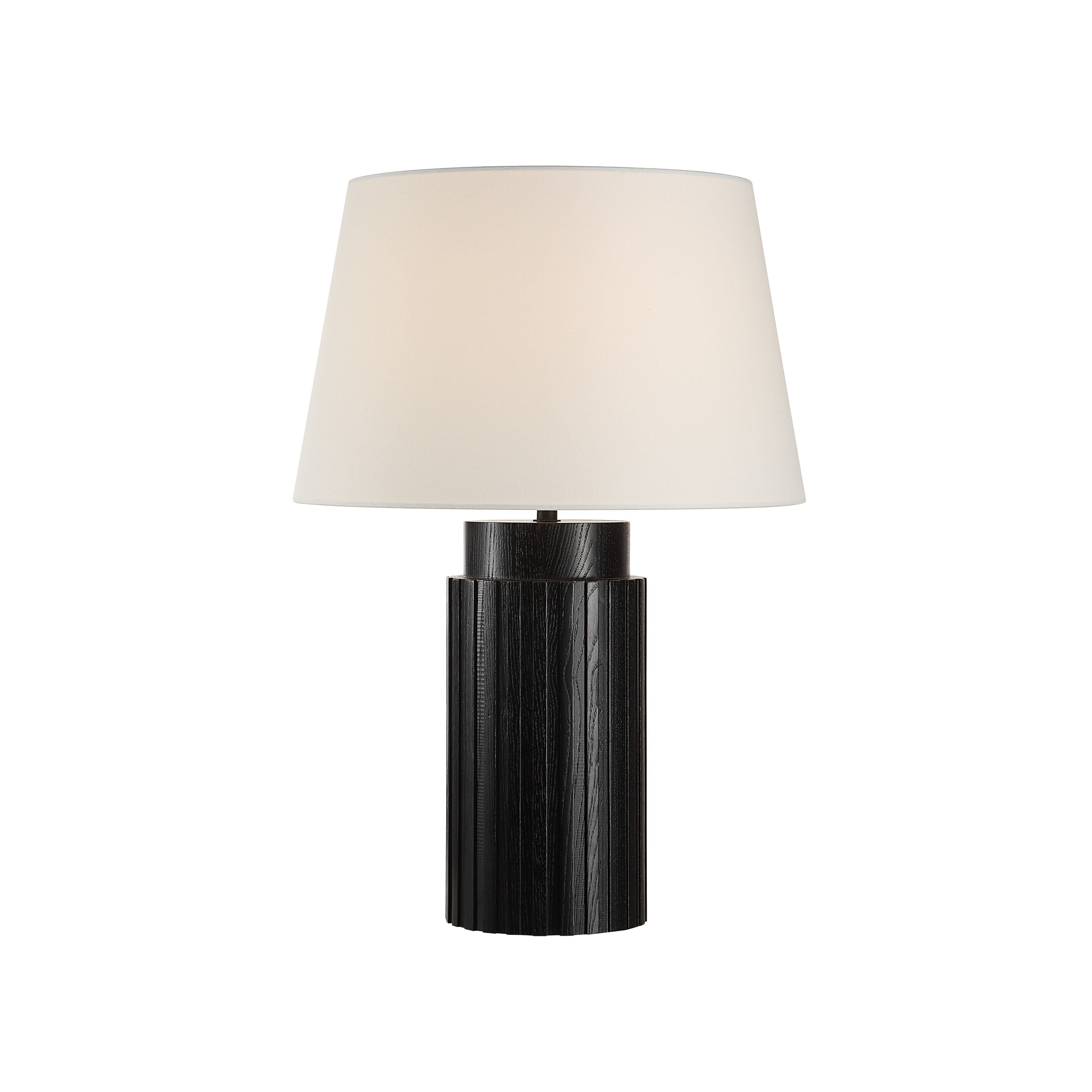 Stilus table lamp by Renwil, ash wood base, matte black finish
