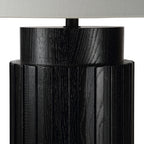Stilus table lamp by Renwil, ash wood base, matte black finish