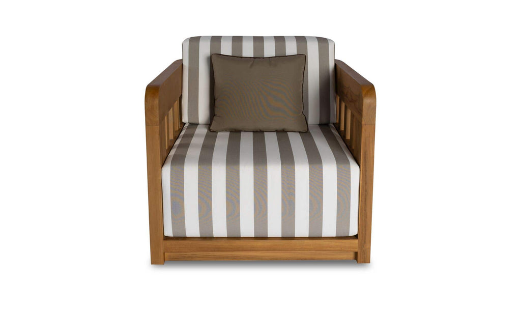 Wood Outdoor Adelaide Accent Chair Brown Stripe