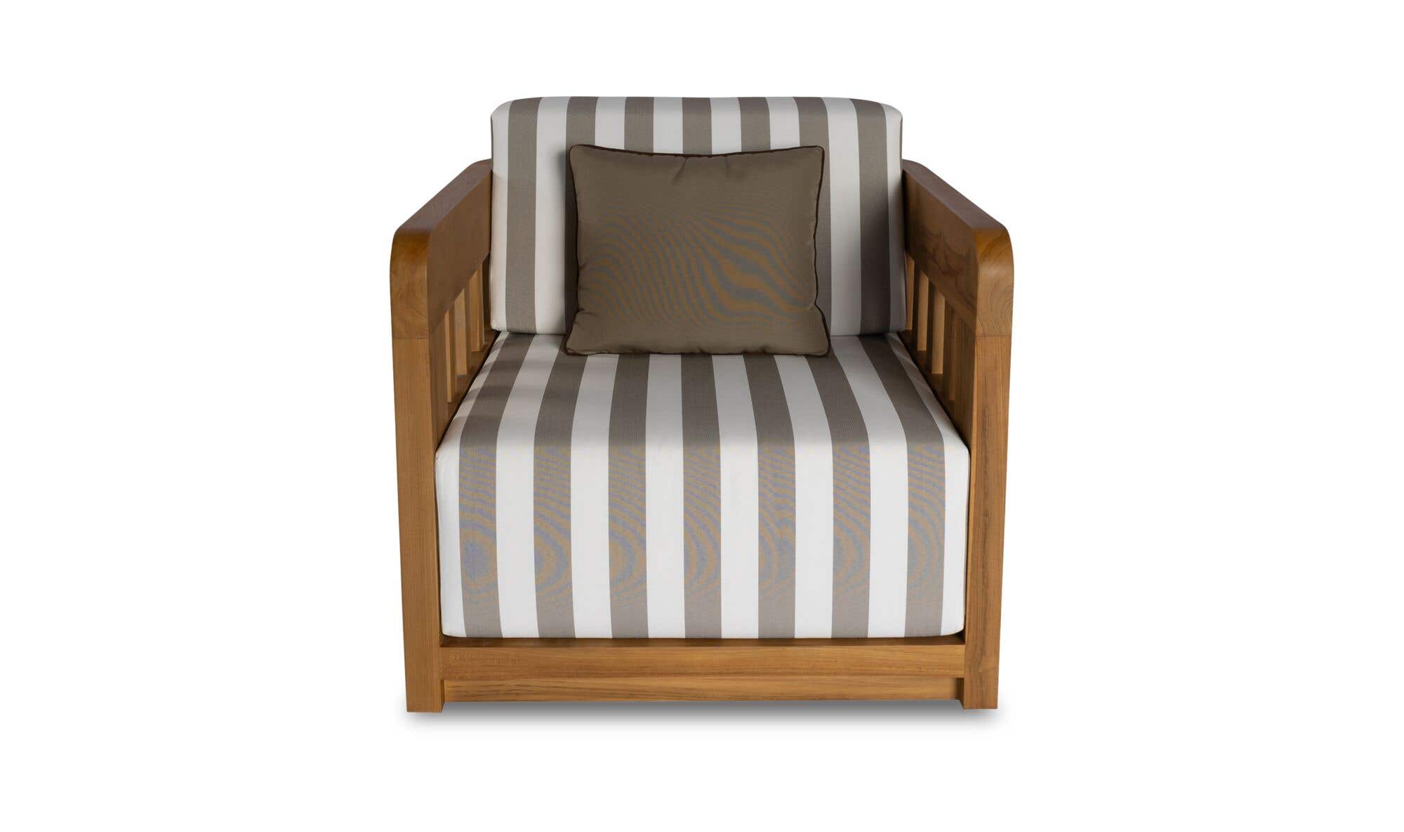 Wood Outdoor Adelaide Accent Chair Brown Stripe