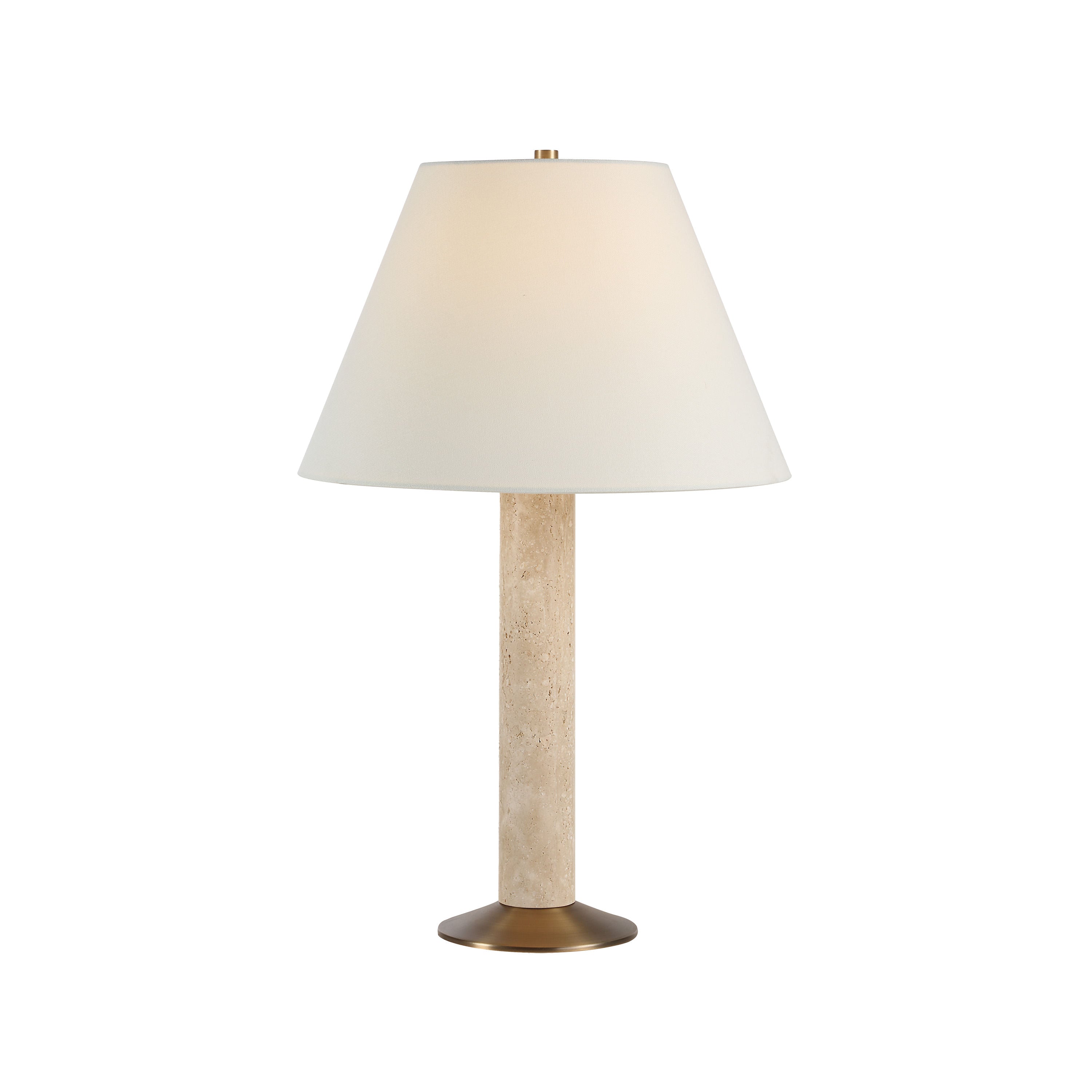 Tamara table lamp by Renwil, travertine base, natural stone