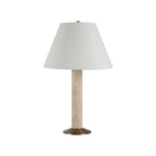 Tamara table lamp by Renwil, travertine base, natural stone