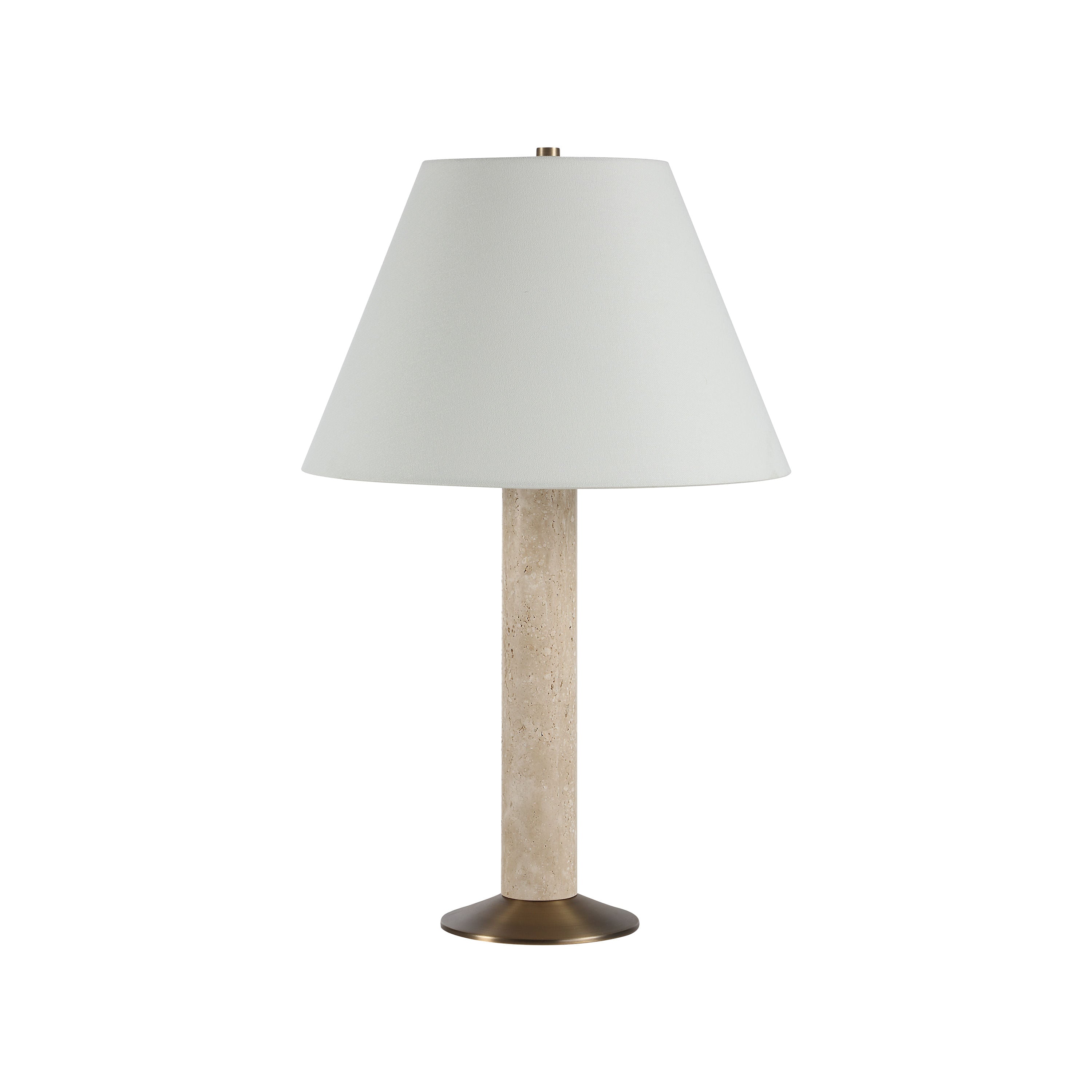 Tamara table lamp by Renwil, travertine base, natural stone