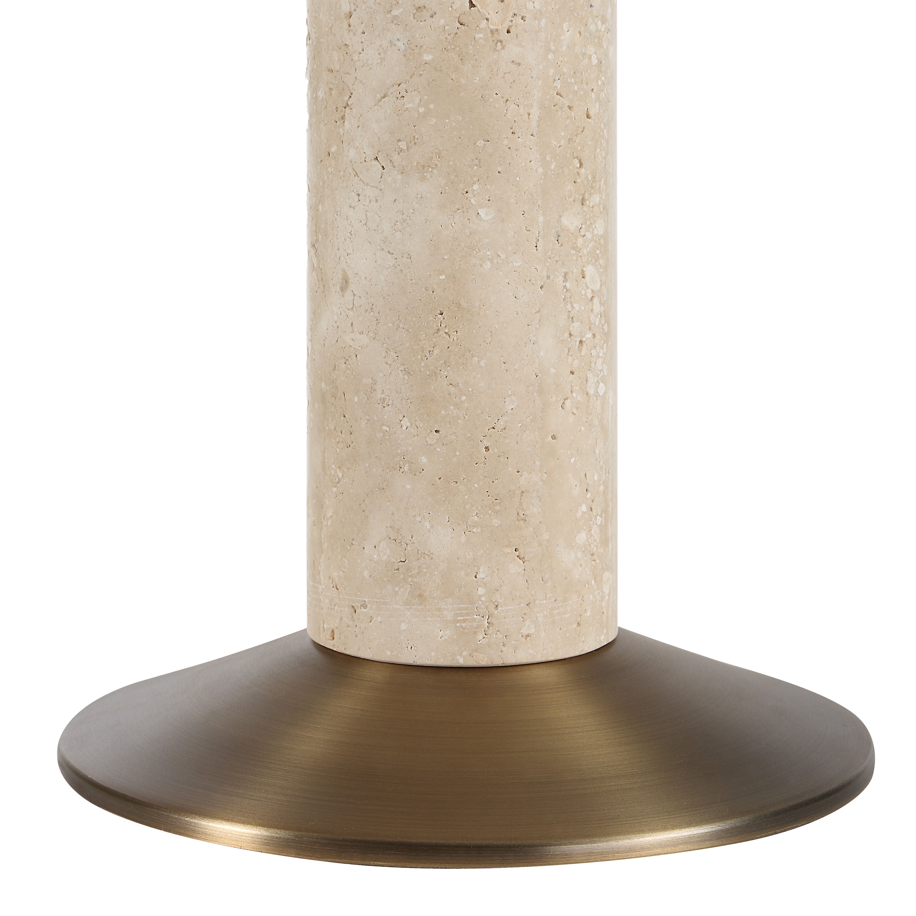 Tamara table lamp by Renwil, travertine base, natural stone