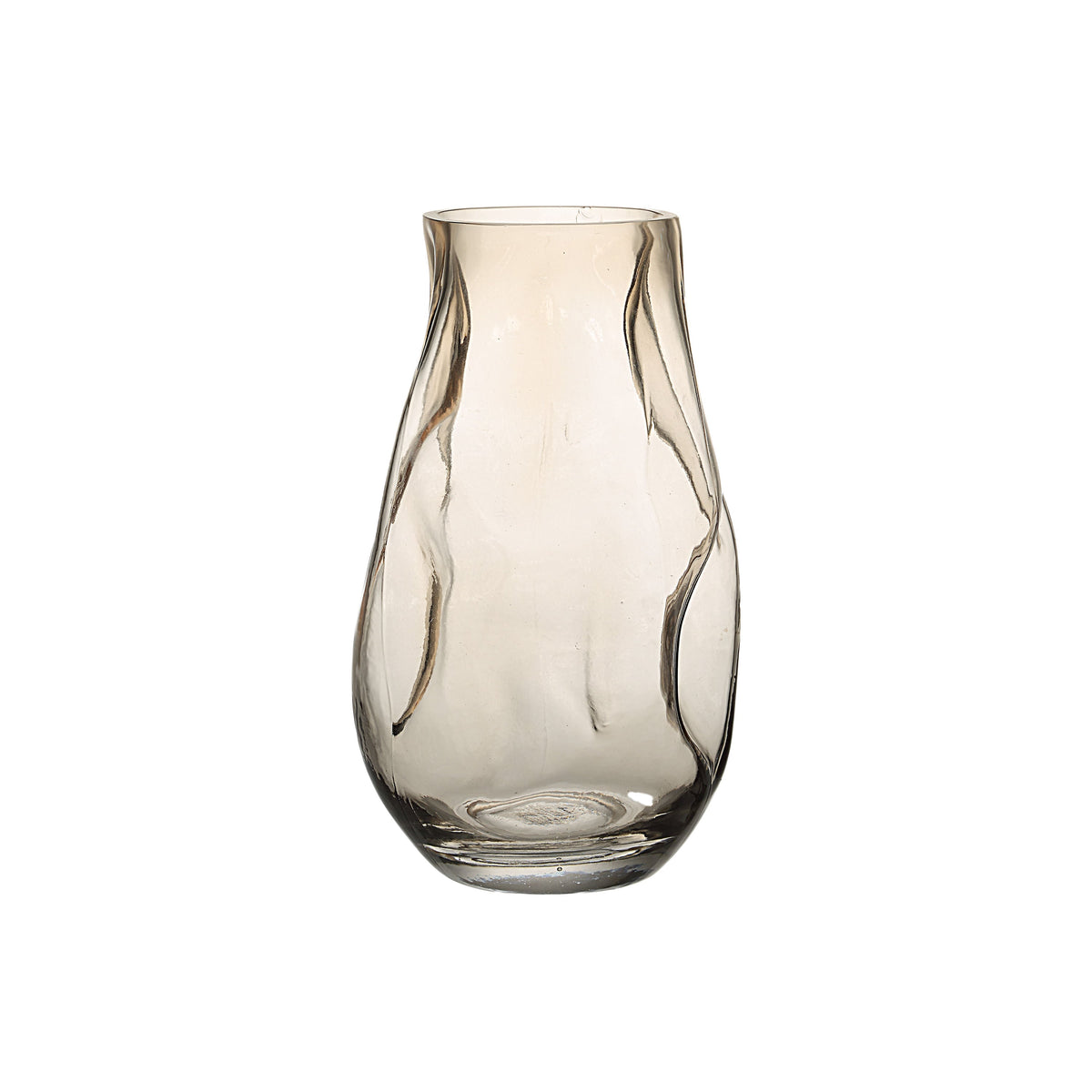Tawny glass vase by Renwil, mouth-blown glass, warm beige