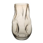 Tawny glass vase by Renwil, mouth-blown glass, warm beige