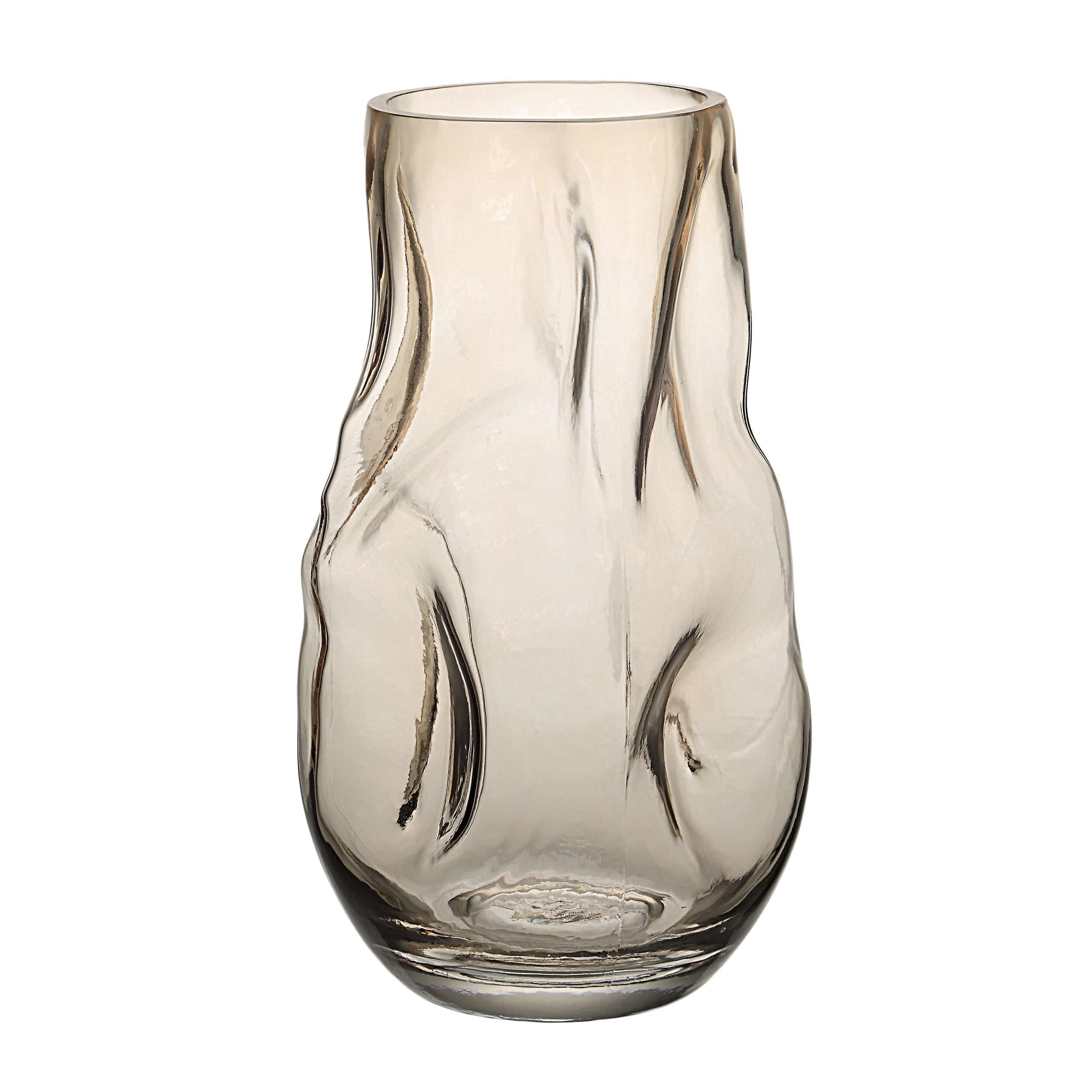 Tawny glass vase by Renwil, mouth-blown glass, warm beige