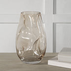 Tawny glass vase by Renwil, mouth-blown glass, warm beige